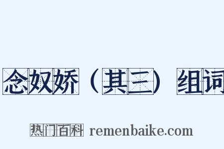 念奴娇（其三)组词是什么意思的图片